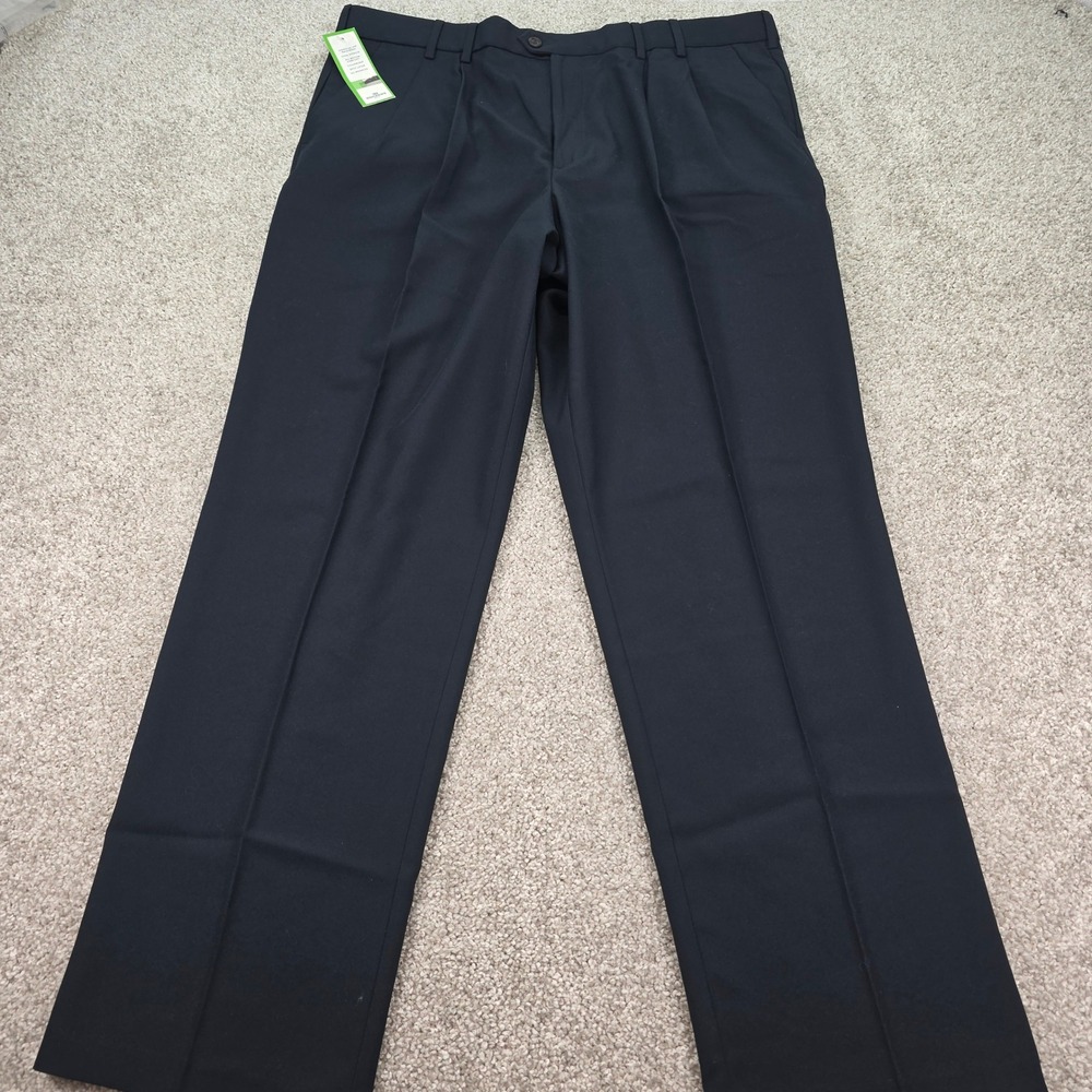 Dockers Golf Performance Pants Mens 40x32 Navy Blue Pleated Relaxed Fit 58DRDPPP